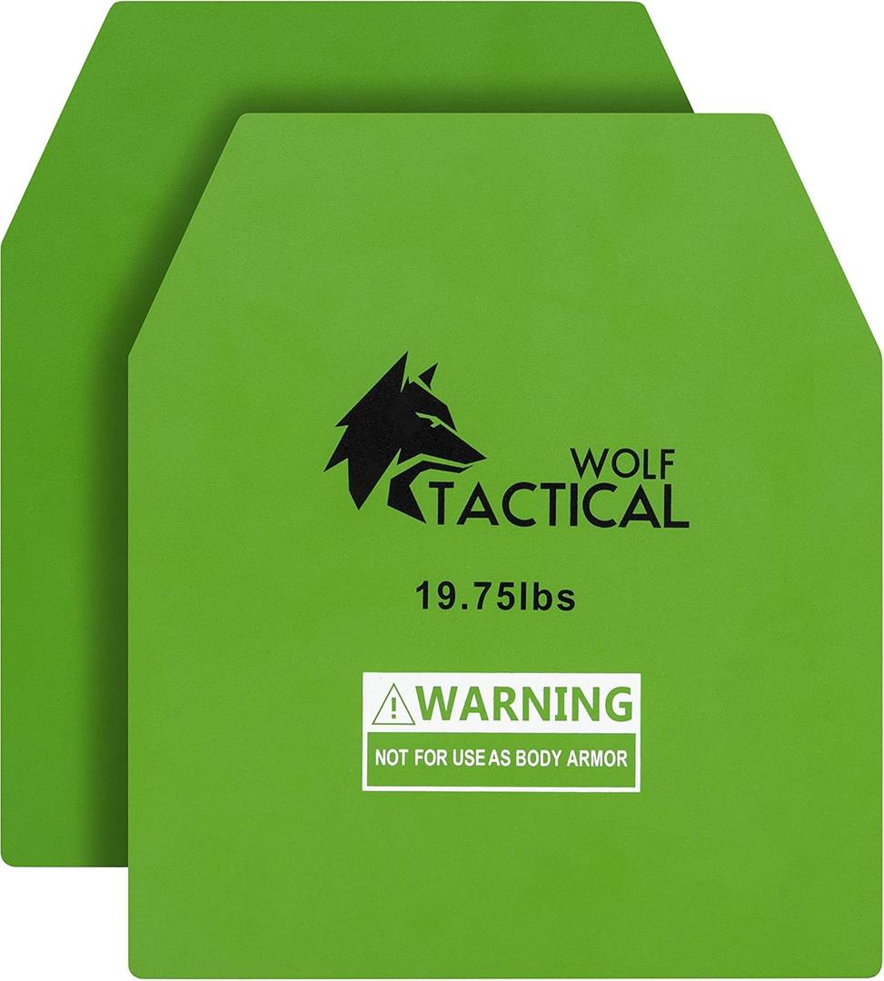 WOLF TACTICAL Weight Vest Plates - 19.75LB Pairs - WODs, Strength Training, Running, Heavy Workouts