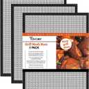Grill Mesh Mat Set of 3 - Heavy Duty BBQ Non-stick Cooking Sheet Liners Reusable Teflon Barbecue Grilling Net for Outdoor Smoker, Pellet, Gas, Charcoal Grills (15.7x13 Inch)