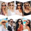 SOJOS Retro Oversized Square Polarized Sunglasses for Women Men Vintage Shades Classic Large Metal Sun Glasses