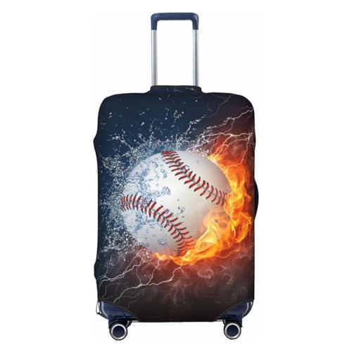Lukbfall Baseball In The Water And Fire Luggage Suitcase Covers Elastic Washable Baseball Ball Lover Luggage Protector Travel Suitcase Protective Cover For Kid And Adult, M (Fit 22-24 Inch Luggage)