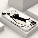 for iPhone 15 Plus Case Anti Scratch Soft Microfiber Lining, Soft Shockproof Slim Fit Floral for iPhone 15 Plus Phone Cover 6.7 inch-Cat White