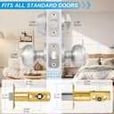 Plustool 4 Pack Exterior Door Lock Set, Satin Nickel Door Knob and Deadbolt Combo Set, Keyed Alike Entry Door Knobs with Lock&Keys, Round Ball Door Locksets with Deadbolt for Entrance and Front Door