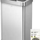 EKO Mirage-T 50 Liter / 13.2 Gallon Touchless Rectangular Motion Sensor Trash Can or Recycling Bin, Brushed Stainless Steel Finish