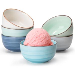 Sweese Small Bowls - 4 Oz Mini Bowls Set of 6, Dipping Bowls for Sauces, Blue Porcelain Dessert Bowls for Kitchen, Dishwasher & Microwave Safe, Multicolor, Cool Assorted Colors