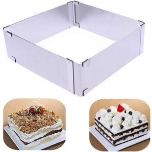 TXIN Stainless Steel Cake Ring Square Cake Mousse Mold Ring Cutter, Adjustable from 6 inch to 11 inch