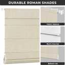 UNISHADES 100% Blackout No Tools No Drill Cordless Roman Shades for Windows, Size 27 3/4" W 60" H (for Windows 28" W 60" H) Blackout - Beige
