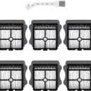 2 x E.LUO Vacuum Filter Replacement Compatible with Tineco iFloor 3, Floor ONE S3 & Floor ONE S5, Floor ONE S5 Pro Cordless Vacuum Cleaner, 6 Pack Replacement Filters,1 Clean Brush