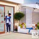 Essential Values Patio Door Handle Set, Sliding Door Lock (Handle + Latch Combo) | 2-Handle White Diecast Replacement for Sliding Doors | 3-15/16 Hole Spacing for Mortise Style Locks