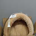 K&H Pet Products Thermo-Kitty Bed Heated Cat Beds for Indoor Cats & Dogs, Calming Warming Pillow Pet Bed, Machine Washable, Removable Heater, Safety Listed - Small 16" Round Mocha/Tan