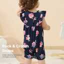 Baby Girl Romper 100% Cotton Breathable Soft with Headband, Sleeveless Summer Outfits for Newborn Infant 0-24 Months