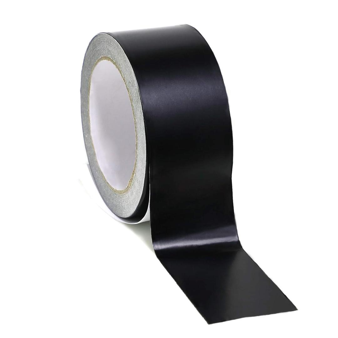 Black Aluminum Foil Tape High Temp Heavy Duty Adhesive HVAC Sealing Hot Cold Air Duct Tape for Pipe Metal Repair (2 IN x 64 FT 3.9 Mil)