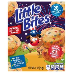 4 x Little Bites Party Cake Muffins, 5 individual packs, (1.5 oz each), Cake and Sprinkles Mini Muffins, 7.5 oz Multipack (EXP 07/12/26)