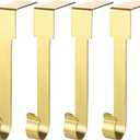 4 Pack Christmas Stockings Holder Hanger,Metal Hooks for Hanging Christmas Stockings,Stocking Holders for Mantle for ChristmasDecorations (Jgold Style, 4)