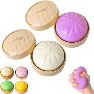 2PCS Dumpling Squishy, Mystery Squishy Dumpling Box, Fidget Toys Adults & Teens,Sensory Stress Ball Squeeze Toys for Stress Relief