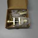 Mega Handles SUANA Entrance Combo, Door Knob and Cylinder Deadbolt and Key Combo, Heavy Duty Locking Door Knobs for Left or Right-Handed Doors Satin Brass