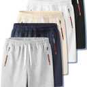 5 Pack Boys Athletic Shorts Quick Dry Basketball Shorts Lightweight with Pockets and Drawstring for Youth Kids, Size 11-12Y