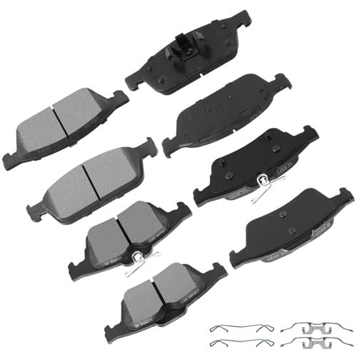 CCIYU D1645 D1564 Front & Rear Semi-Metallic Disc Brake Pads Kit for Ford Escape 2013-2016, Focus 2013-2018, Transit Connect 2014-2019 8PCS