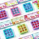 JOYIN 28 Pcs Valentine's Day Tic-tac-Toe Keychains with Bags & Tags, Plastic Tic Tac Toe Game Favors with 4 Colors, Valentines Day Gifts Card for Kids Boys Girls Classroom Prize Goodie Bag Stuffers