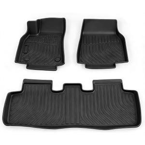 Floor Mats Replacement for Ford F150 SuperCrew/Cab 2015-2025 & F150 Lightning 2022-2025, TPE All Weather Custom Fit, Front & Rear 3PCS | Heavy Duty, Easy Clean - Black