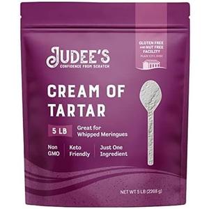 Judee's Gluten Free Cream of Tartar 5 lb - All Natural, Keto-Friendly, Gluten-Free and Nut-Free - Use for Baking as a Stabilizer, Cleaning and Crafting - Made in USA, Best By: 04/24/202