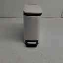 TIPGO Slim Bathroom Trash Can with Lid Soft Close, Step Pedal, 6 Liter / 1.6 Gallon Stainless Steel Trash Bin, Small Garbage Cans for Bedroom, Office, Kitchen (White)
