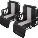 GREEN PARTY Stadium Seat for Bleachers Portable Outdoor Floor Folding Stadium Chair with Armrest, Back Support, Cup Holder, Mesh Bag and Hide Hooks