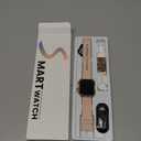 Smart Watch for Women Men Fitness: Smart Watch for iPhone&Android Bluetooth Call with SpO2 Sleep Heart Rate Monitor,IP68,Fitness Tracker with 120+Sport,Reloj Inteligente 30 Day+Battery Life, 2 Bands (Gold-Pink)