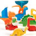 Dinosaur Puzzles for Kids Ages 3-5 - 3D Wooden Jigsaw Puzzle for Toddlers & Kids, 9x 9 Tray, Bright Colorful Shape Sorting, Promotes Creativity & Learning, Non-Toxic Gift Toy