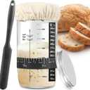 Sourdough Starter Jar, Sourdough Starter Kit with Date Marked Feeding Band, Thermometer, Cloth Cover & Metal Lid, Reusable Sourdough Bread Baking Supplies, Home Baking Supplies