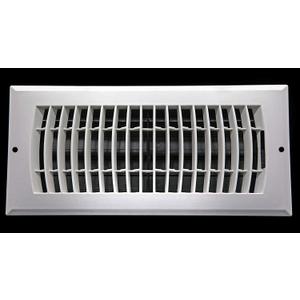 10" x 4" Floor Register HVAC Air Supply Grille - Heavy Duty Rigid Built - Plastic Never Rust Vent Duct Cover [Outer Dimensions: 12w X 6"h]