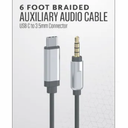 Acoustix™ Auxiliary Braided Audio Cable 6 Ft