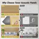 TONOR 8 Pack Large Acoustic Panels,47.2" X 23.6" X 0.35" Acoustical Wall Panel, Self-Adhesive Sound Proof Panels, Decorative Soundproof Wall Panels for Echo Absorption for Home Studio Office, Oak