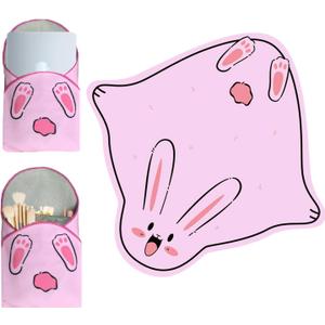 Self-Adhesive Magic Cloth Makeup Bag, Extra Large Pink Rabbit Cosmetic Pouch, Protective Camera Lens Wrap, Portable Travel Organizer for Beauty Essentials, Travel, Gifts