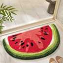 Ankah Fruit Bath Mats Cute Bathroom Rugs, Particularly Absorbent, Very Soft, and Dry Fast that Fits for Kid's Room, Bathroom or Other Room, 17.7" x 31.5", Watermelon