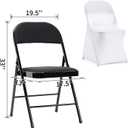Peomeise Stretch Spandex Folding Chair Cover for Wedding Party Dining Banquet Event (White, 6pcs)