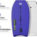 WOOWAVE Bodyboard 33-inch/37-inch/42-inch Premium IXPE Body Board with Coiled Wrist Leash, Super Lightweight EPS Core and HDPE Slick Bottom, Perfect Surfing for Kids Teens and Adults