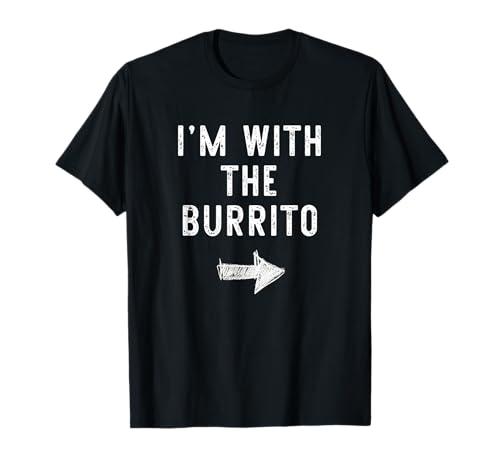 I’m with The Burrito Funny Halloween Couple Costume T-Shirt, Large 