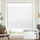 Lazblinds Upgraded Top Down Bottom Up (TDBU) Honeycomb Blinds, No Drill No Tools Easy Install Cordless Cellular Shades for Windows 29" W x 48" H, White - Blackout