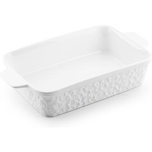 Casserole Dish for Oven, 4.2 QT Baking Dish, 9x13 Large Porcelain Baking Pan, Durable Rectangular Lasagna Pan Deep with Handles, Microwave Oven Safe