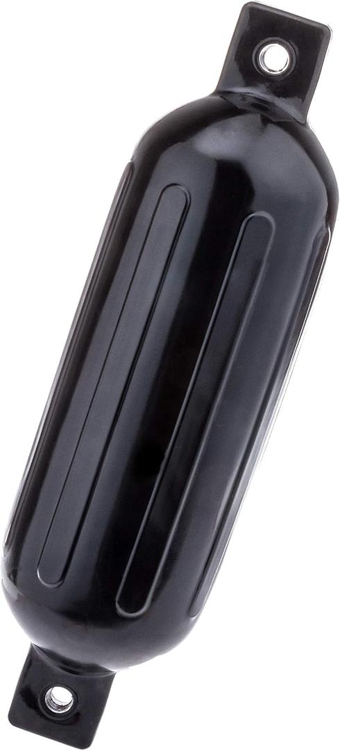 Seachoice Twin Eye Ribbed Boat Fender, Black, 5-1/2 In. X 20 In.