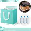 FoldTier 300 Pack Insulated Bags Bulk for Food Delivery, Light Green, 9.45 x 9.45 x 5.91 inches
