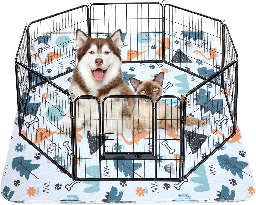 Washable Pee Pads for Dogs, Extra Large 72"x72" Super Absorbent Reusable Training Dog Pads, 100% Waterproof Non-Slip Dog Mat for Training, Whelping, Housebreaking, Incontinence, for Playpen, Crate