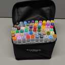 AnyMark Alcohol Markers, 60 Colors Dual Tip Art Coloring Markers Set for Kids Adult Book Drawing Sketching Painting, Chisel & Fine, White Penholder