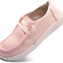Womens Slip On Loafer Outdoor Sneakers Causal Low Top Canvas Flat Comfortable Fashion Walking Shoes (7, Pink)