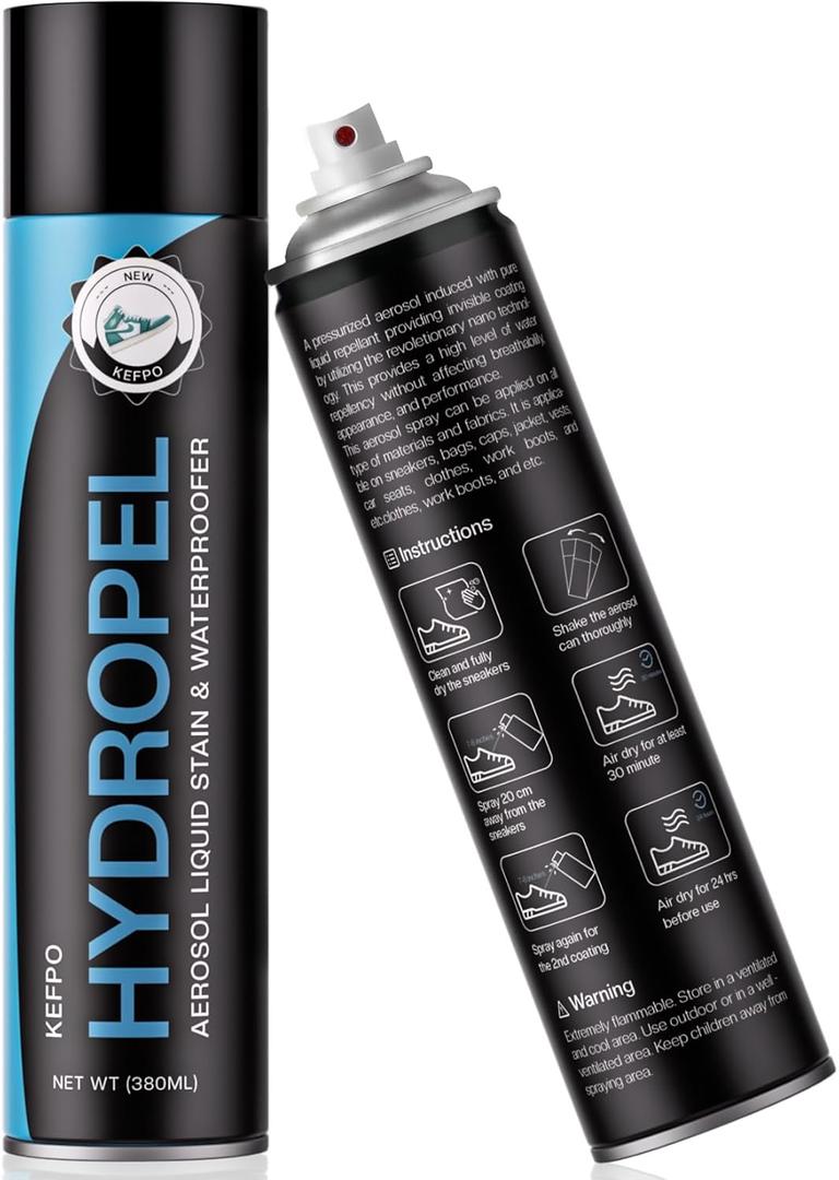 Shoe Protector Spray, Rain & Stain Waterproof, Nano Protection for Sneaker, Suede, Leather, Canvas, Nubuck 12oz