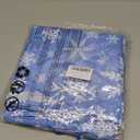 Horaldaily Christmas Tablecloth 60104 Inch Rectangular, White Snow Blue Washable Table Cover for Party Picnic Dinner Decor