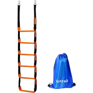Boat Rope Ladder, 6 Step Heavy Duty 440lbs Strength Climbing Marine Rope Ladder with Reinforced Steps, Perfect for Inflatable Boat, Kayak, Motorboat, Canoeing