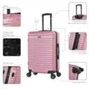 InUSA DEEP Luggage with GEL Handle | Spacious Traveling Suitcases, Travel Suitcase with Dual Spinner Wheels and Studs | 24 Inch Medium Hardside Luggage | Rose Gold