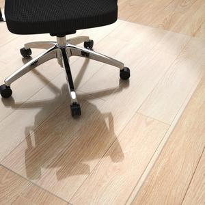 Yecaye Office Chair Mat for Hardwood Floor, Clear Computer Desk Chair Mat, PVC Heavy Duty Floor Protector for Rolling Chairs, Can't be Used on Carpet (Transparent, 48" x 55")