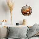 Giosve Vintage Rustic Fall Pumpkin Round Wall Art Canvas Framed Poster, Farmhouse Autumn Maple Leaf Pumpkin Hanging Wall Sculptures for Kitchen Home Living Room Bedroom Decor, 10x10 Inch